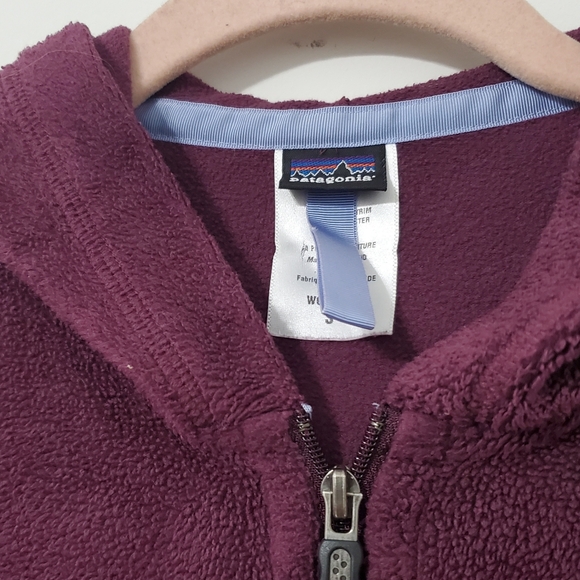 Vintage Patagonia Rhythm Bordeaux Fleece Zip Up Hoodie Jacket Y2K Women's Small - Picture 3 of 9